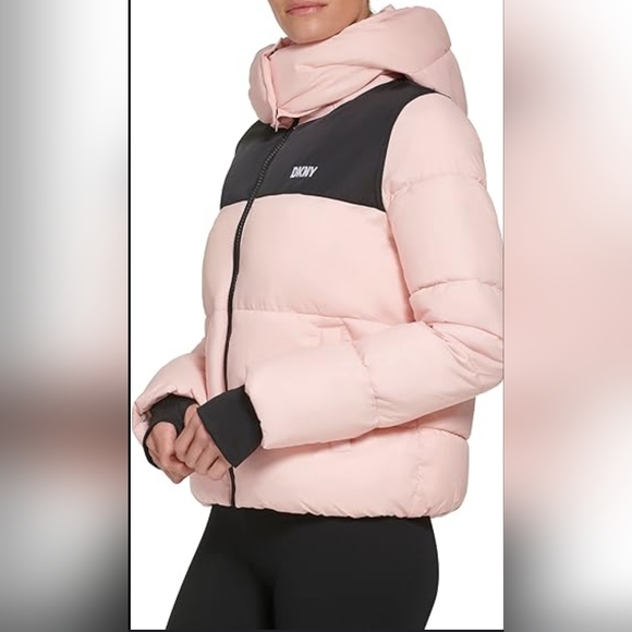 DKNY Women's Pink Puffer Jacket NWOT sz. M - Picture 2 of 16